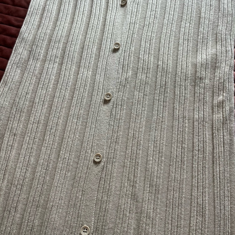Free People Beige Ribbed Long Cardigan - Picture 2 of 9